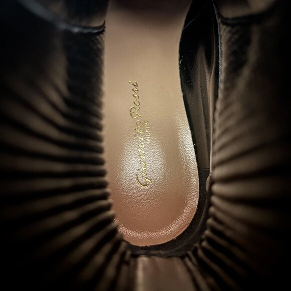 Gianvito Rossi Size 36/6 Black Calfskin Pull On Ankle Boot Lug Sole Eco Stretch - Picture 8 of 12